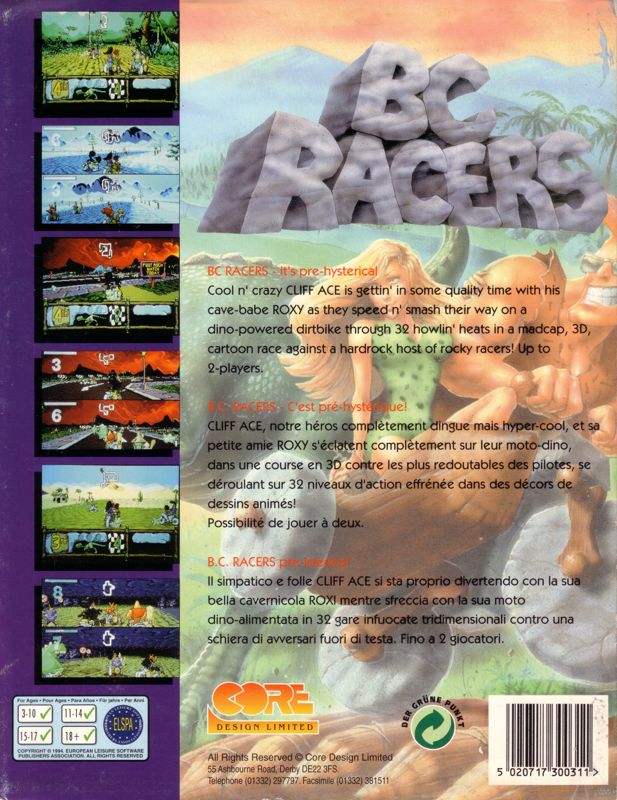 Back Cover for BC Racers (DOS)