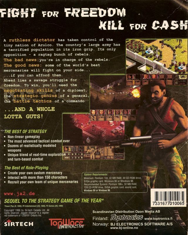 Back Cover for Jagged Alliance 2 (Windows)