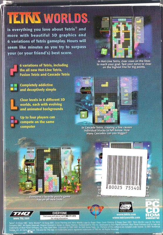 Back Cover for Tetris Worlds (Windows)