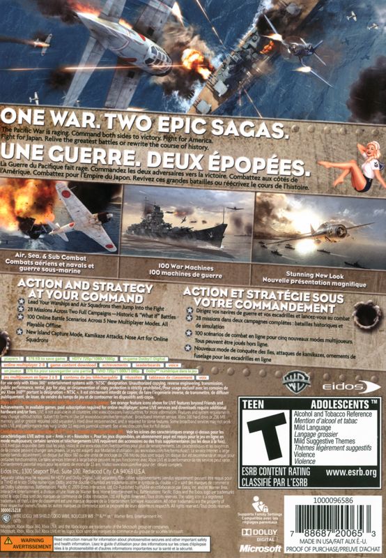 Back Cover for Battlestations: Pacific (Xbox 360)