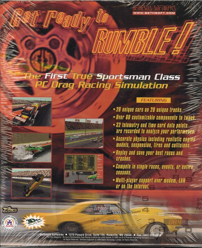 Back Cover for Burnout: Championship Drag Racing (DOS)