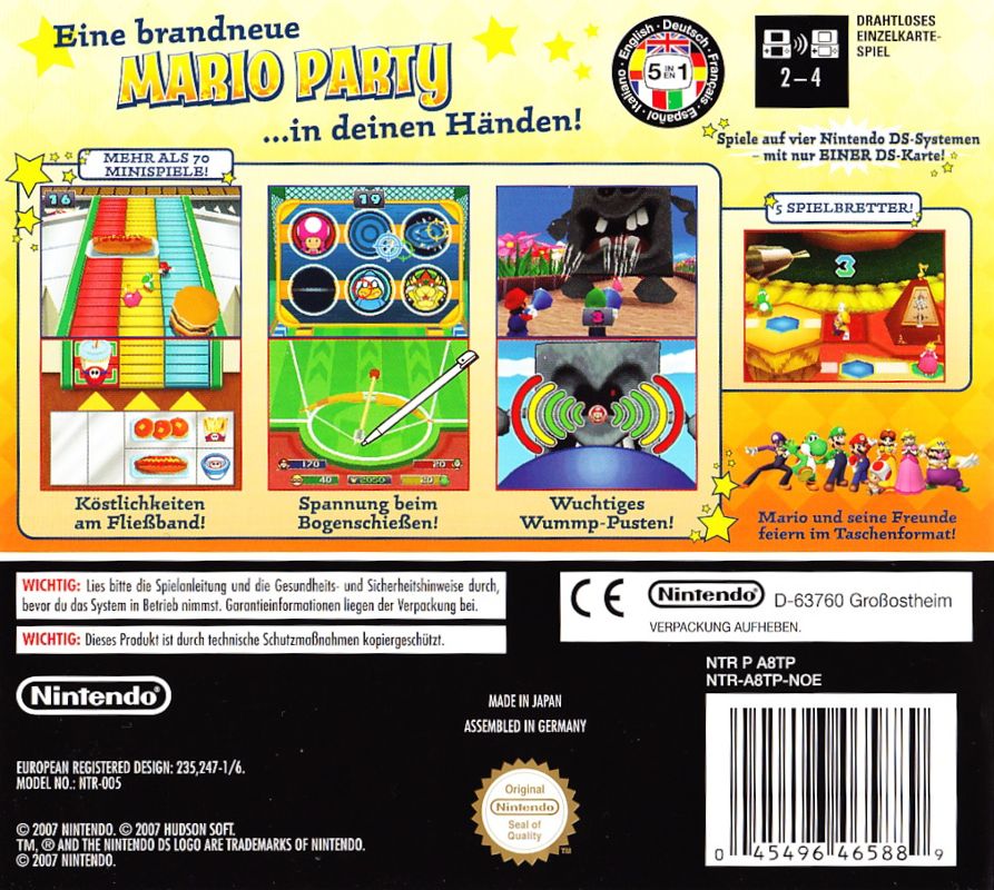 Back Cover for Mario Party DS (Nintendo DS)