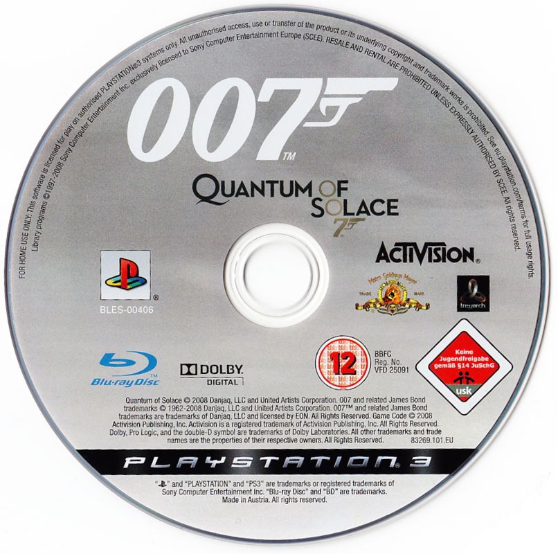 Media for 007: Quantum of Solace (PlayStation 3)