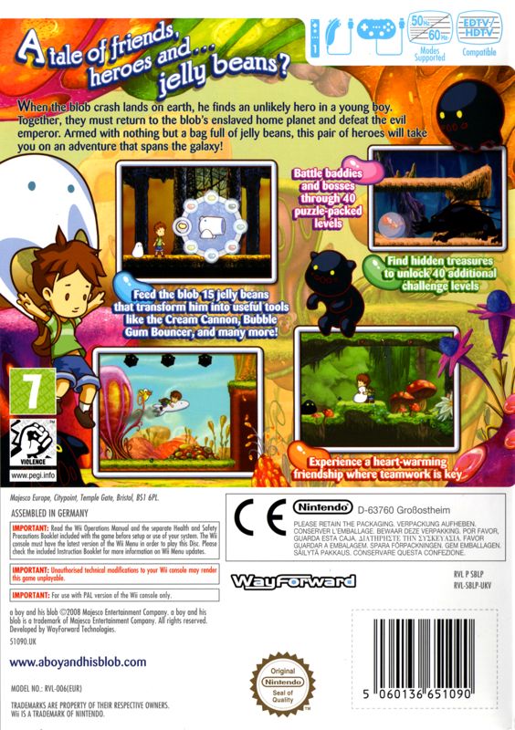 Back Cover for A Boy and His Blob (Wii)