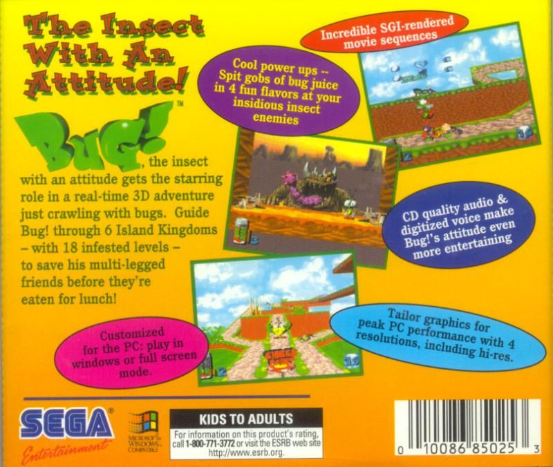 Other for Bug! (Windows and Windows 16-bit): Jewel Case - Back