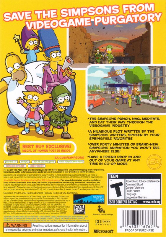 The Simpsons Game cover or packaging material - MobyGames