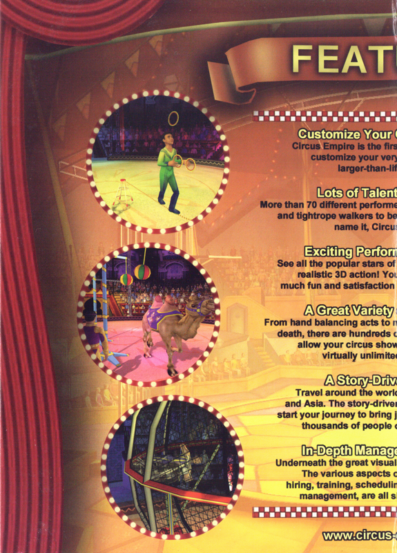 Inside Cover for Circus Empire (Windows): Left