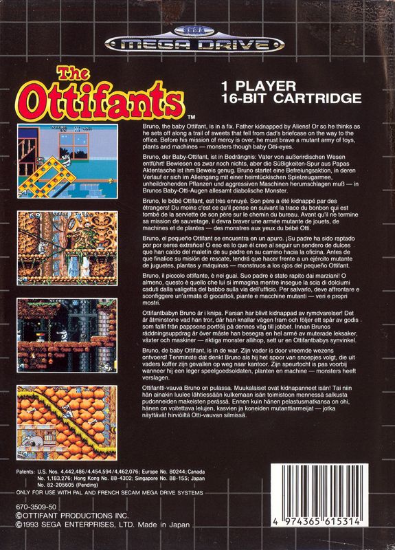 Back Cover for The Ottifants (Genesis)