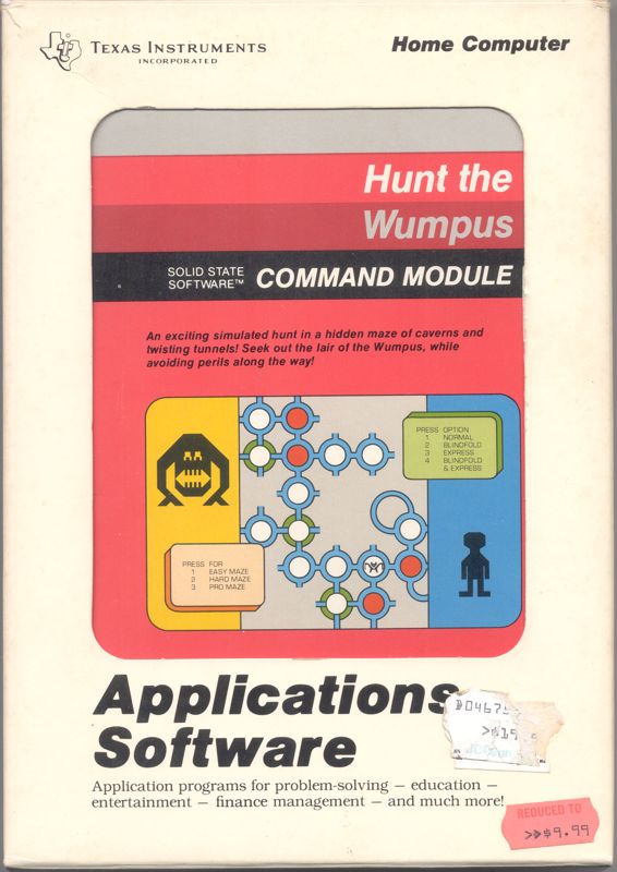 Front Cover for Hunt the Wumpus (TI-99/4A)