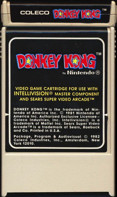 Media for Donkey Kong (Intellivision) (White Cart)