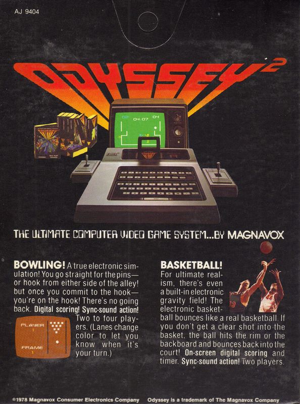 Back Cover for Bowling! / Basketball! (Odyssey 2)