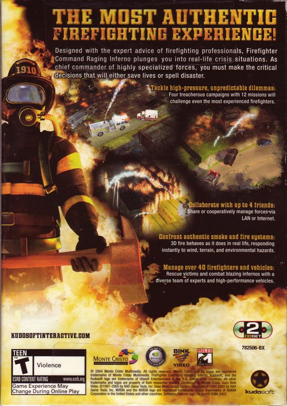 Back Cover for Firefighter Command: Raging Inferno (Windows)