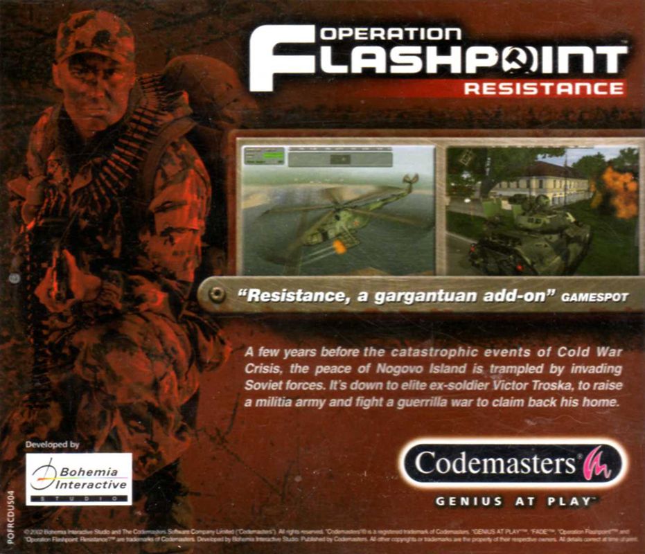 Other for Operation Flashpoint: Resistance (Windows): Jewel Case - Back