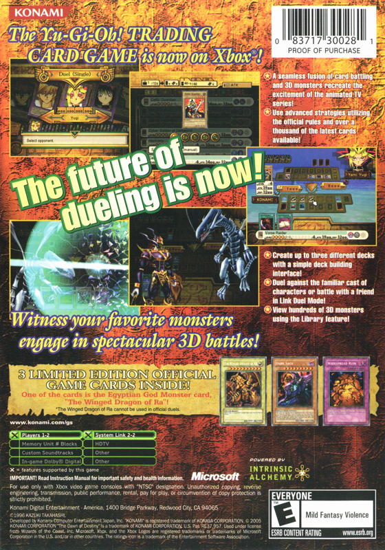 Back Cover for Yu-Gi-Oh!: The Dawn of Destiny (Xbox) (Platinum Hits release)
