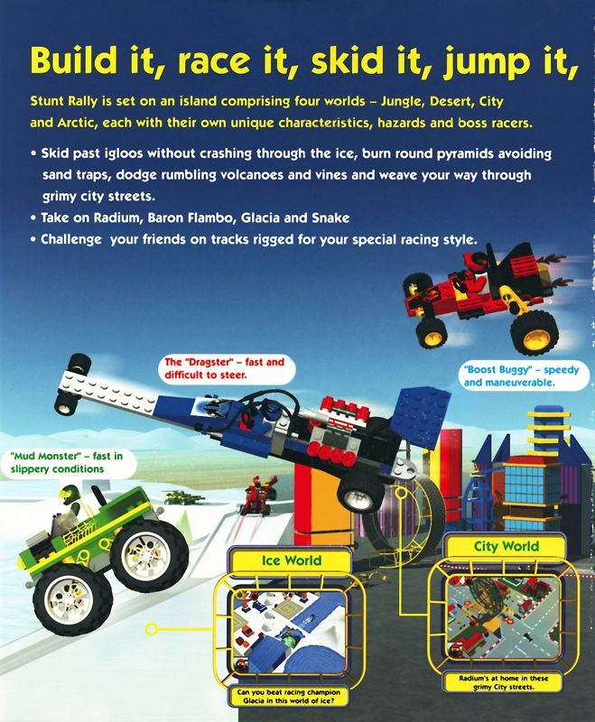 Inside Cover for LEGO Stunt Rally (Windows): Left