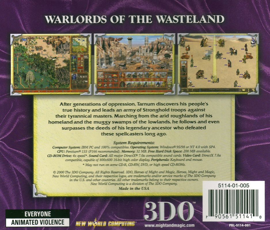 Other for Heroes Chronicles: Warlords of the Wastelands (Windows): Jewel Case - Back