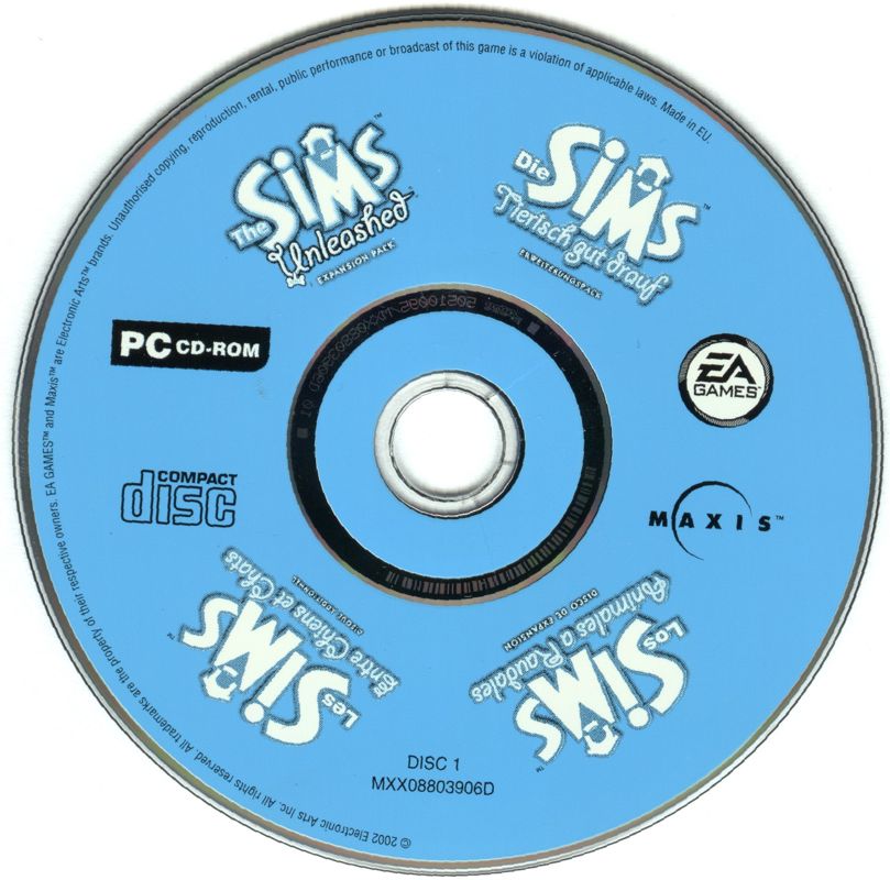 Media for The Sims: Unleashed (Windows): Disc 1