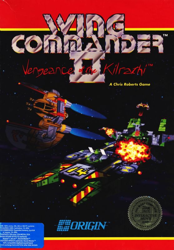 Front Cover for Wing Commander II: Vengeance of the Kilrathi (DOS) (5.25" Disk release)