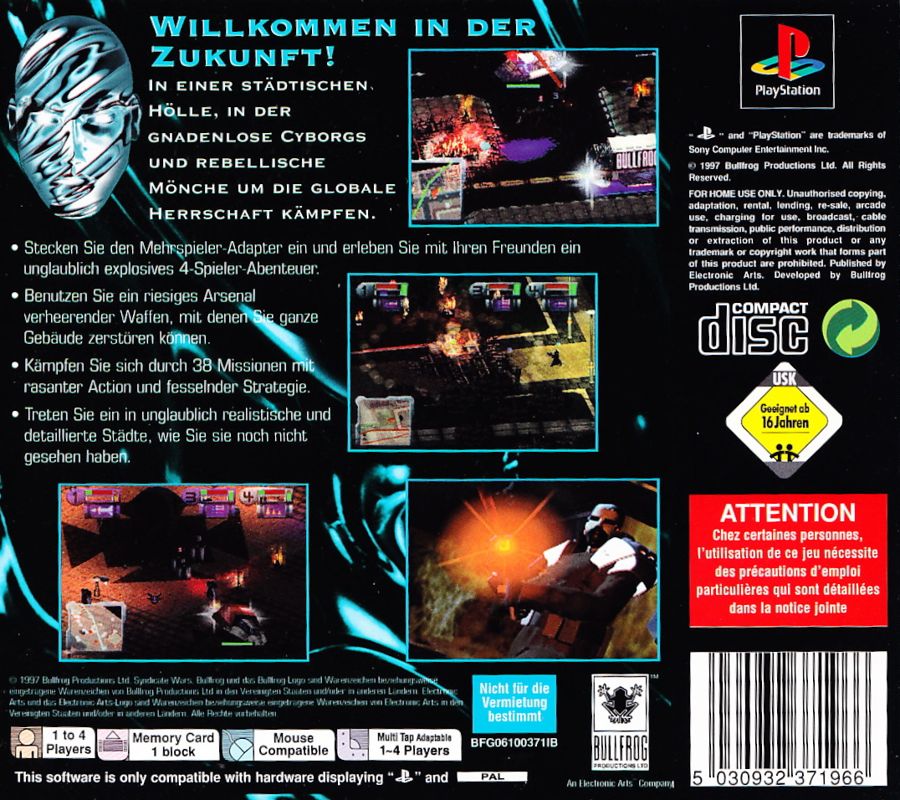 Back Cover for Syndicate Wars (PlayStation)