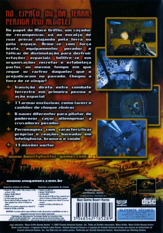 Back Cover for Mace Griffin: Bounty Hunter (Windows)