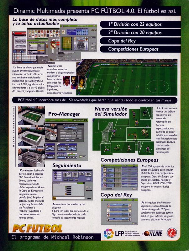 Back Cover for PC Fútbol 4.0 (DOS)