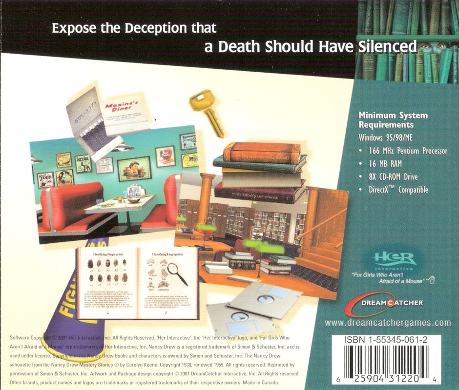 Other for Nancy Drew: Secrets Can Kill (Windows): Jewel Case - Back