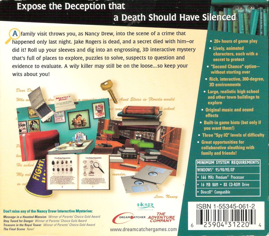 Back Cover for Nancy Drew: Secrets Can Kill (Windows)