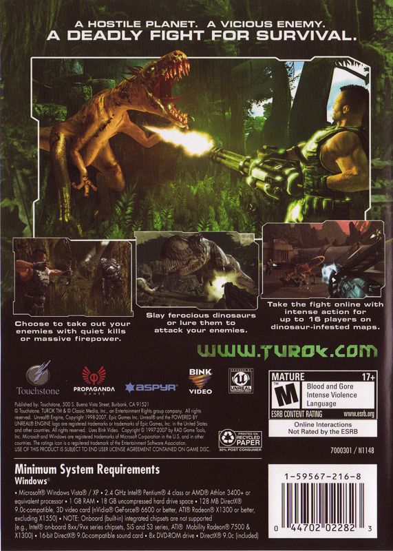 Back Cover for Turok (Windows)