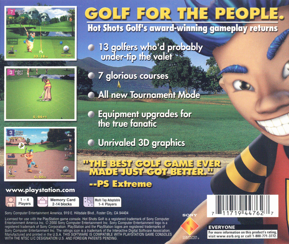 Back Cover for Hot Shots Golf 2 (PlayStation)