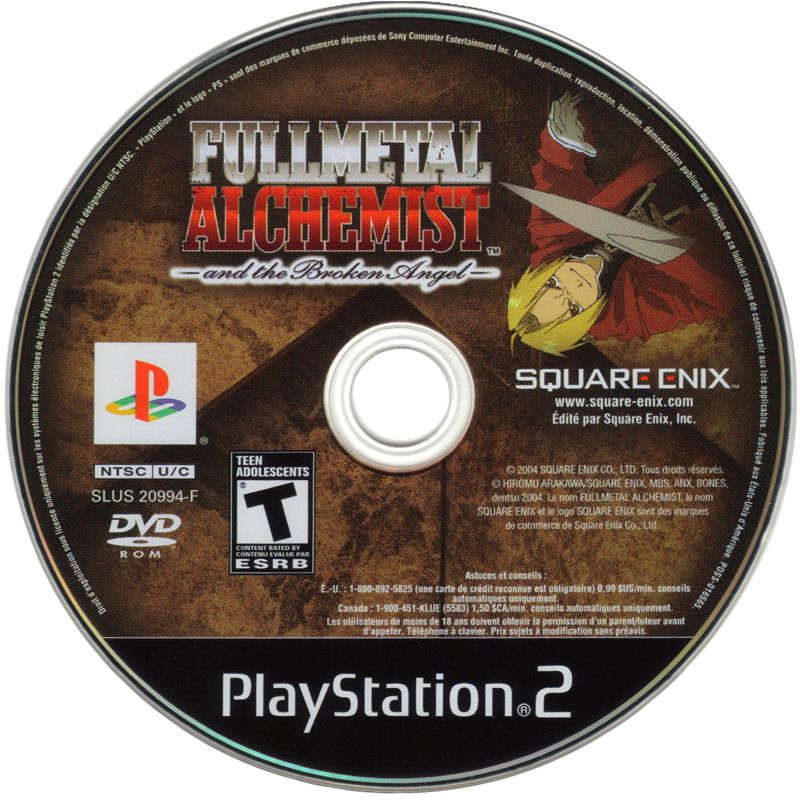 Media for Fullmetal Alchemist and the Broken Angel (PlayStation 2)