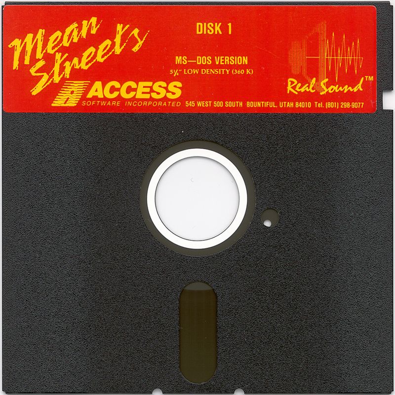 Media for Mean Streets (DOS) (5.25" Floppy release): Disk 1/6