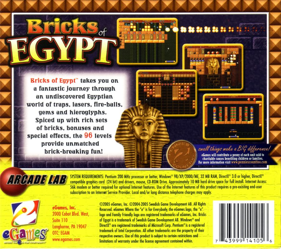 Back Cover for Bricks of Egypt (Windows)