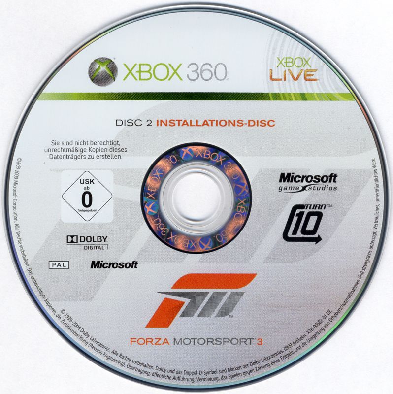 Media for Forza Motorsport 3 (Limited Collector's Edition) (Xbox 360): Installation disc