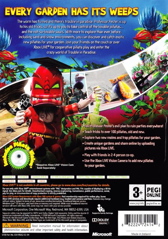 Back Cover for Viva Piñata: Trouble in Paradise (Xbox 360)