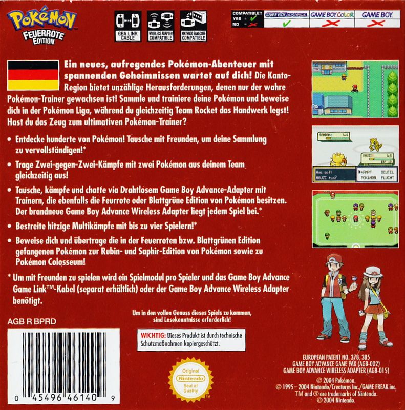 Pokémon FireRed Version cover or packaging material - MobyGames