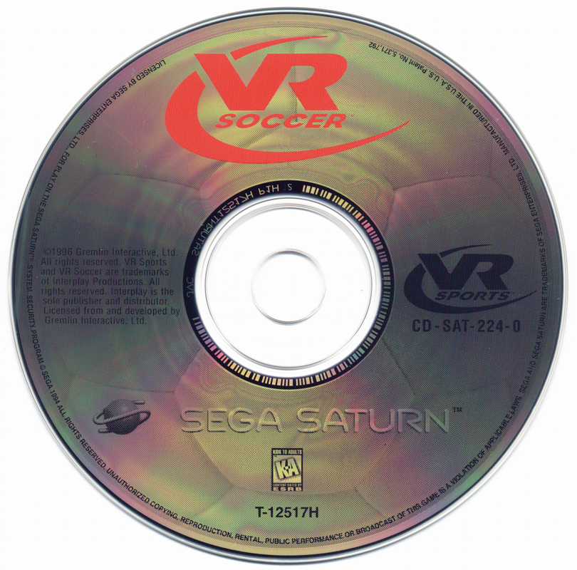 Media for VR Soccer '96 (SEGA Saturn)