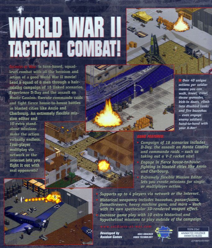 Back Cover for Soldiers at War (Windows)