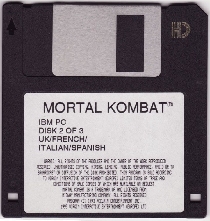 Media for Mortal Kombat (DOS): Disk 2/3