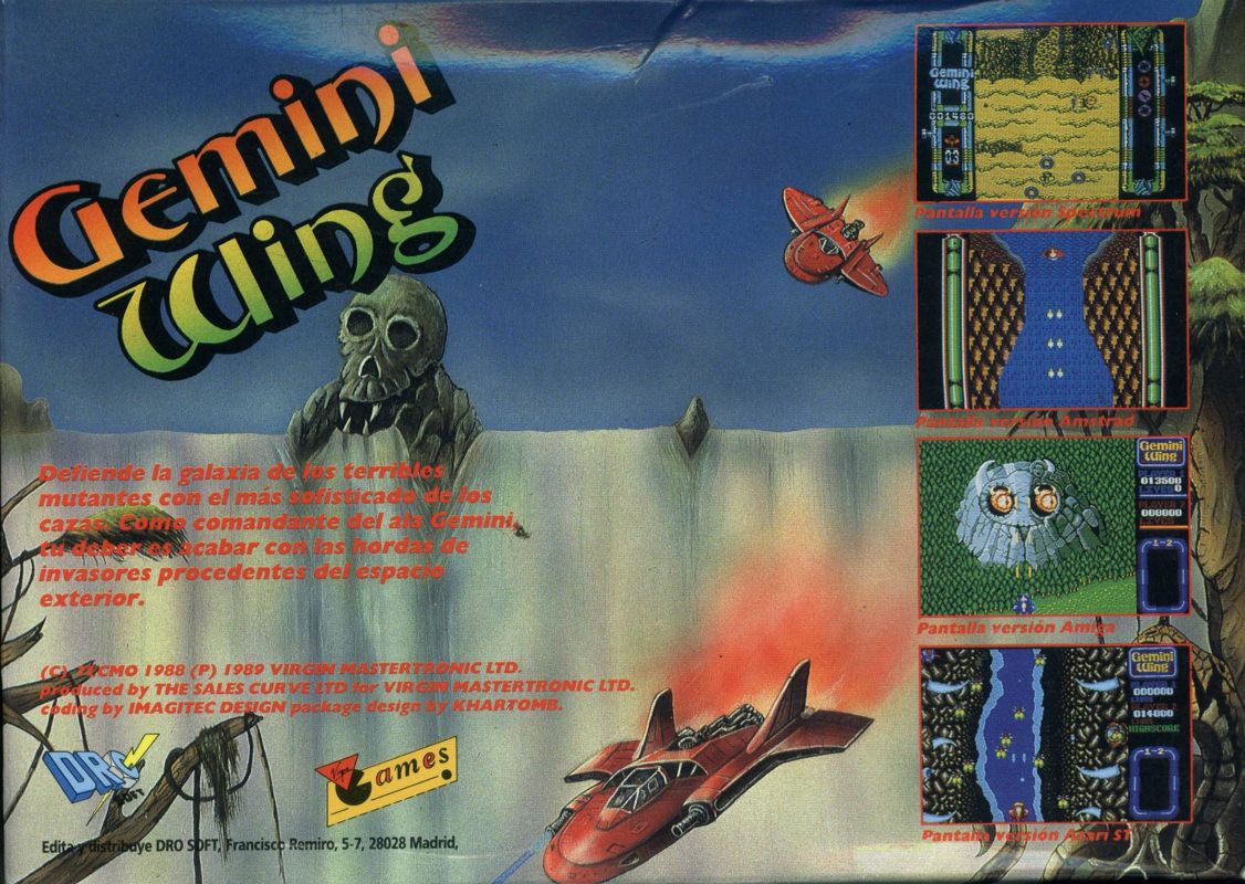 Back Cover for Gemini Wing (MSX)