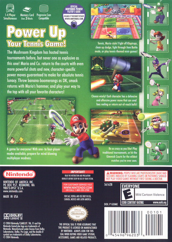 Mario Power Tennis Cover Or Packaging Material - MobyGames