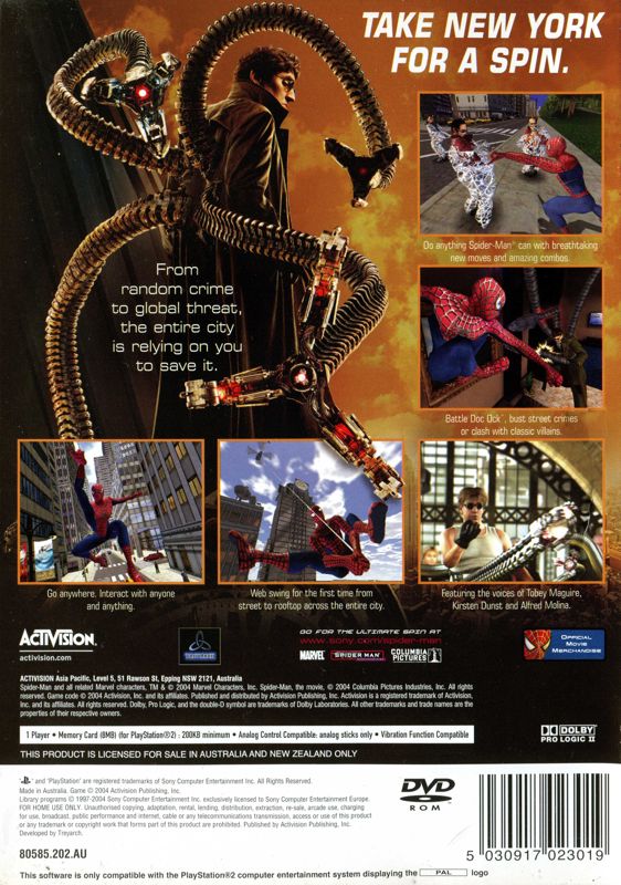 spiderman 2 dvd cover