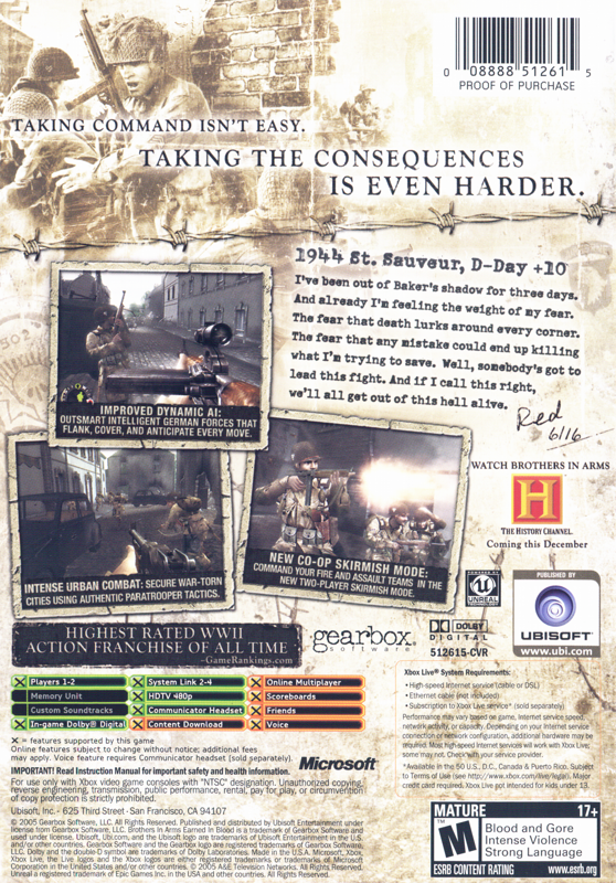 Brothers in Arms Earned in Blood cover or packaging material MobyGames