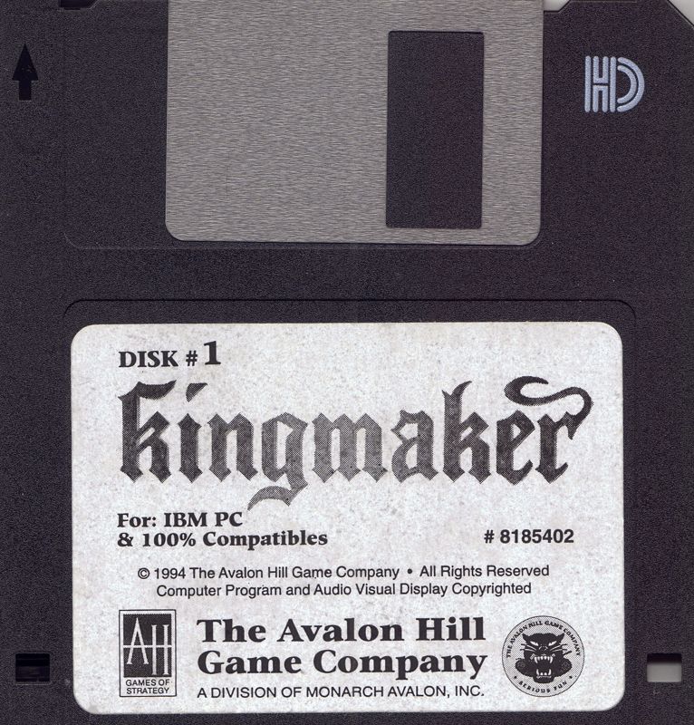 Media for Kingmaker (DOS): Disk 1/3
