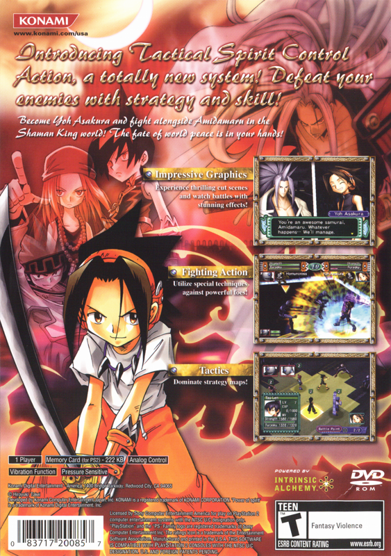 Back Cover for Shaman King: Power of Spirit (PlayStation 2)