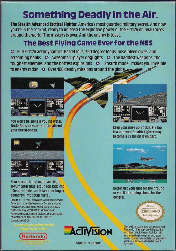 Back Cover for Stealth ATF (NES)