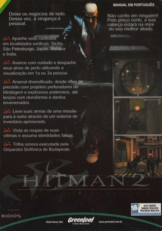 Back Cover for Hitman 2: Silent Assassin (Windows)