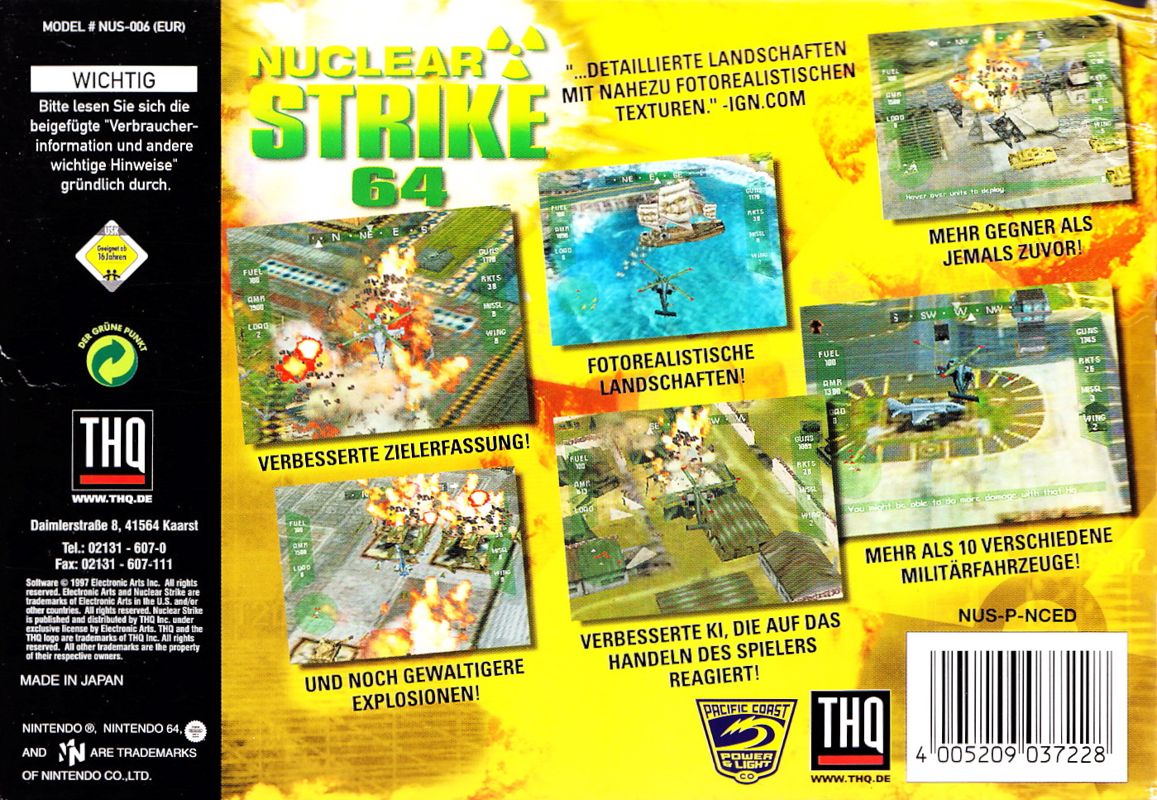 Back Cover for Nuclear Strike (Nintendo 64)