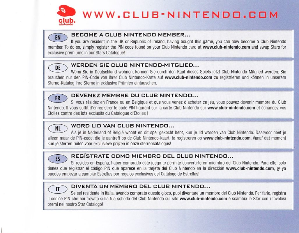 Inside Cover for Super Mario 64 DS (Nintendo DS): Right