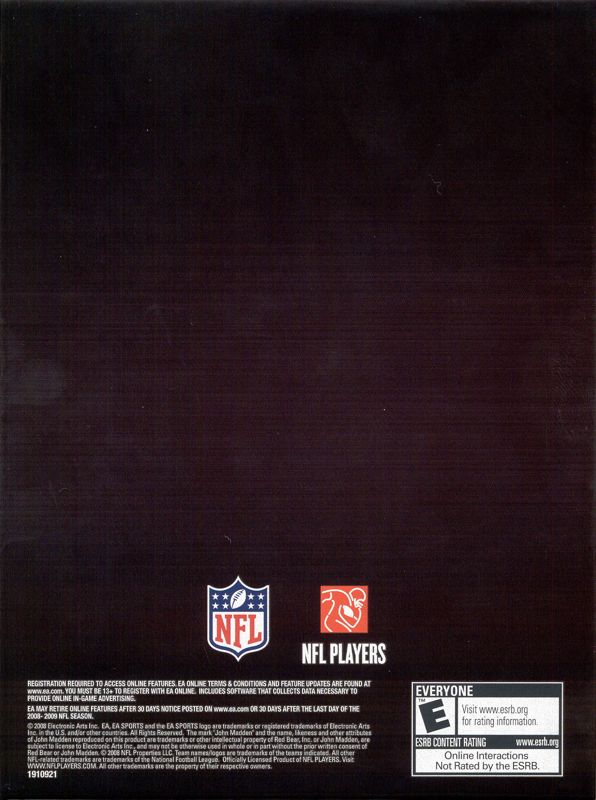 Other for Madden NFL: XX Years (Collector's Edition) (PlayStation 3): Keep Case - Back