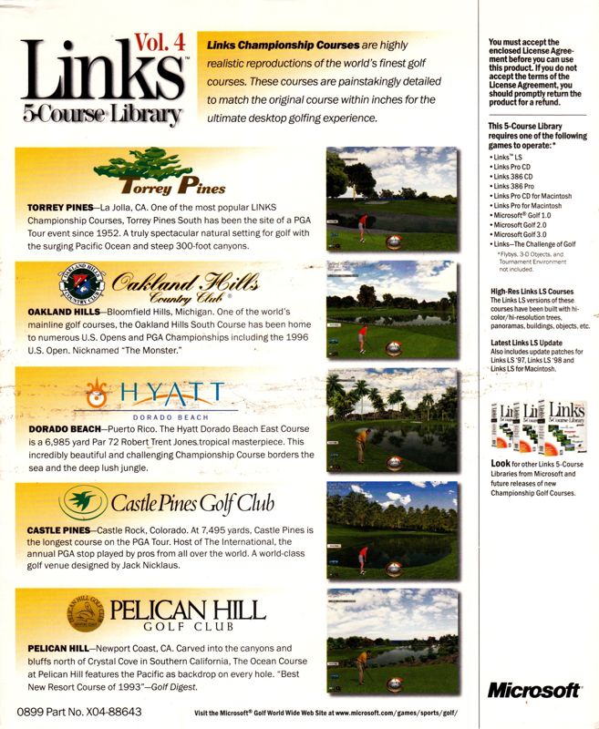 Back Cover for Links: 5-Course Library - Volume 4 (DOS and Macintosh and Windows)